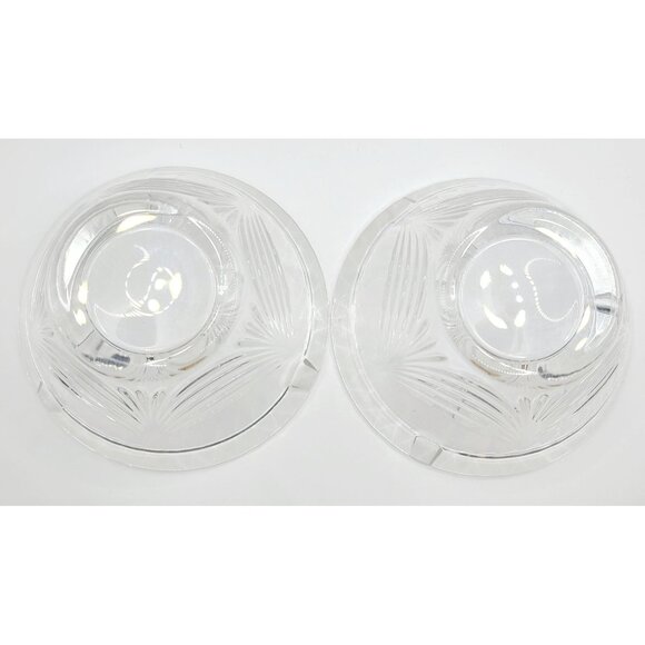 Vintage Mikasa Clear Glass Ashtrays With Etched Pattern Design Set Of 2 - Picture 7 of 9